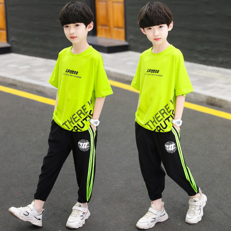 Children's Clothing Boys' Summer Outfit 2025 New Stylish Korean Version Short-Sleeve Trendy Boys' Summer Wear