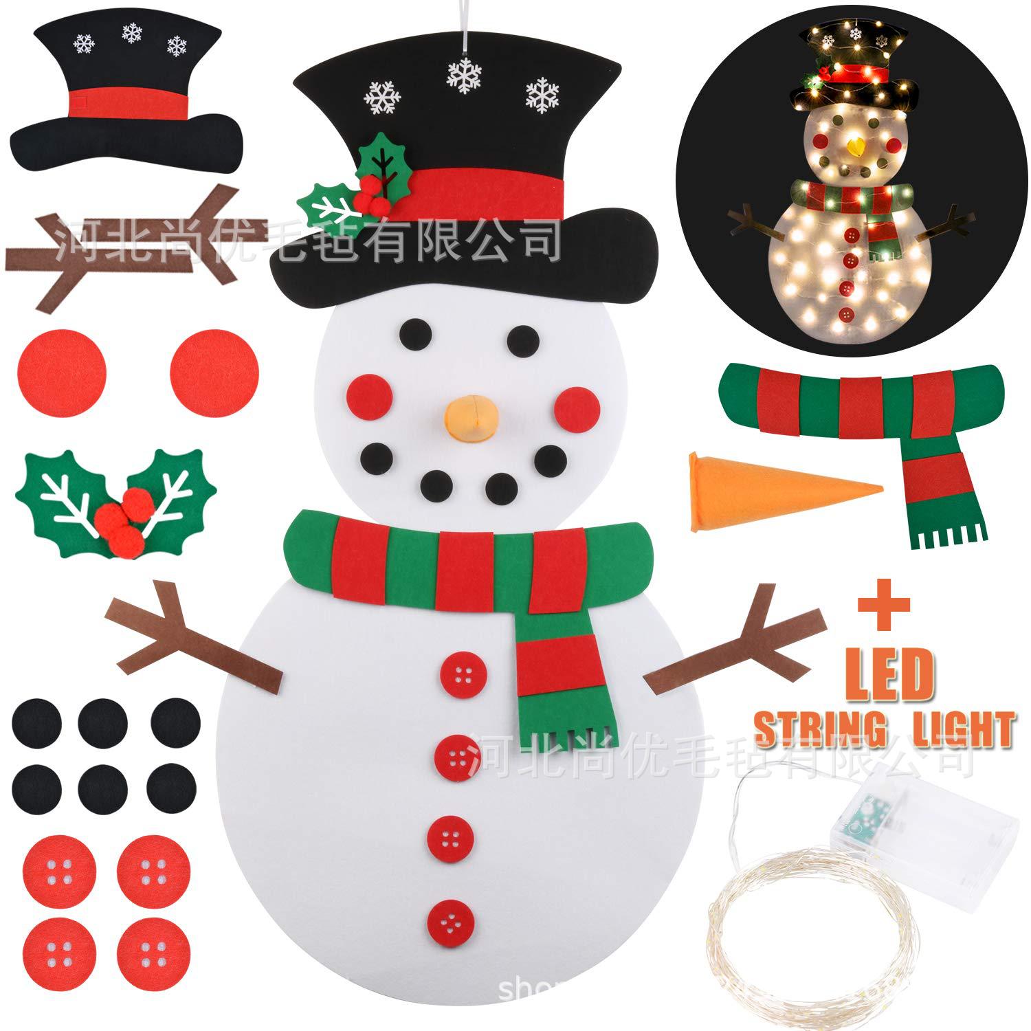 Spot cross-border Amazon Christmas gift DIY children's game toys detachable with lights Christmas snowman