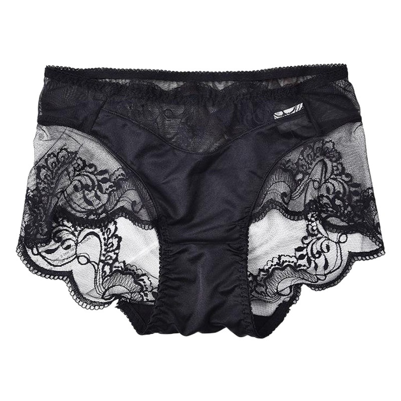 Urban Beauty Breathable Sexy Underwear Temptation Lace Ice Silk One-piece Mid-waist Women's Briefs