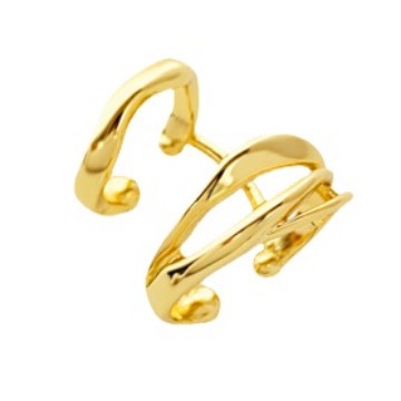 SF131 European and American niche high-grade irregular lines cold wind earless stacked ear bone clip metal earrings