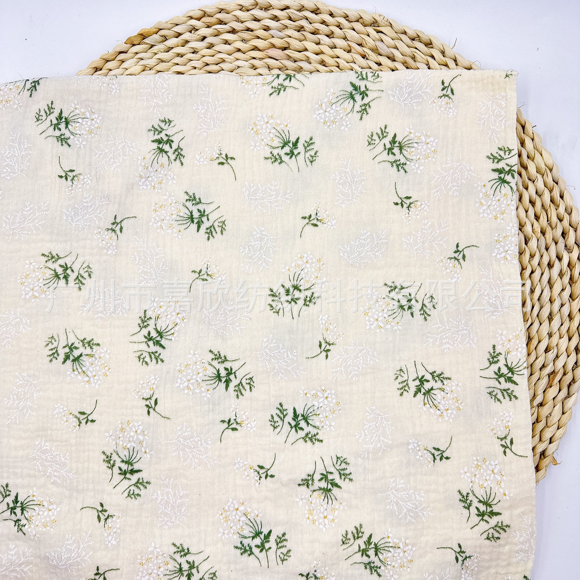 Pure Cotton Double-Layer Yarn Fabric Class A Muslin Small Fresh Printed Blanket Cover Blanket Maternal and Infant Home Clothes Pajamas Fabric