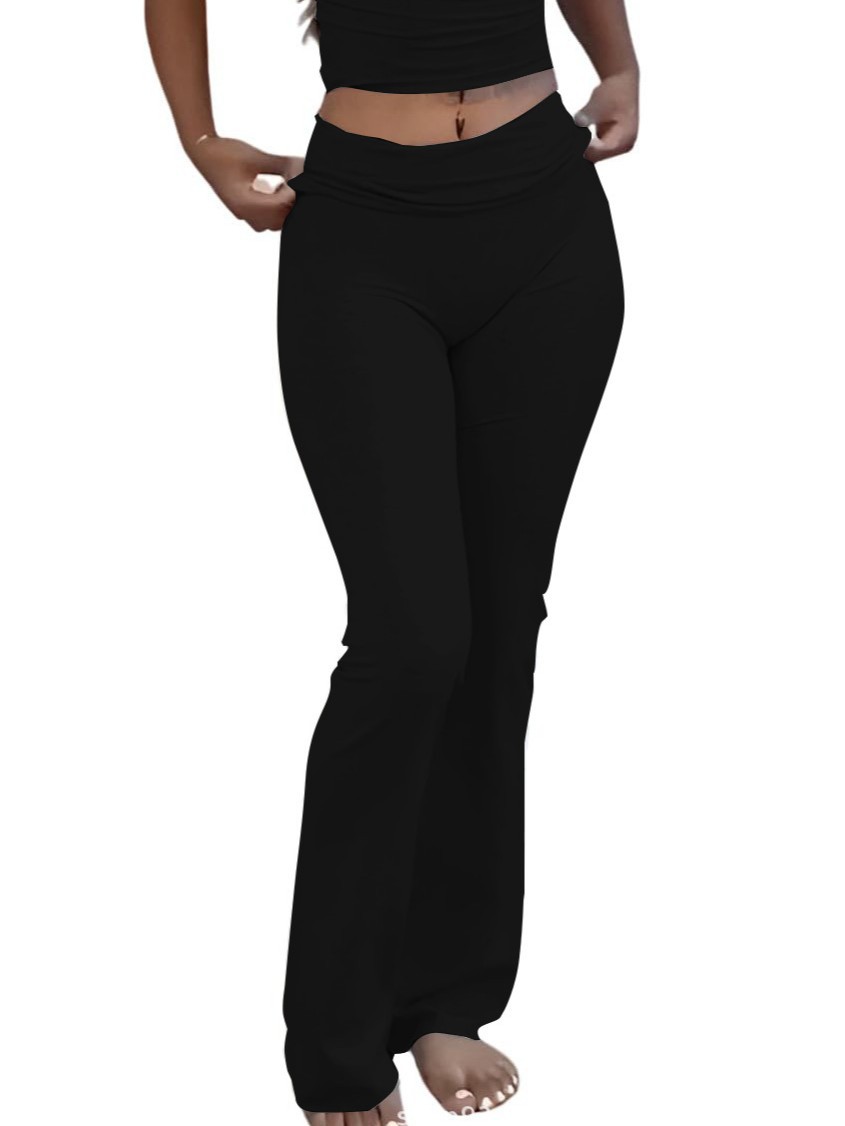 Europe and the United States cross-border Amazon leisure high waist yoga flared pants sports pants