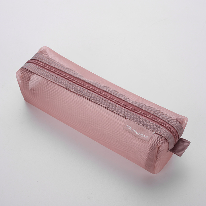 Picture of Three-dimensional simple transparent mesh pen bag for students examination stationery bag large capacity portable storage bag wholesale