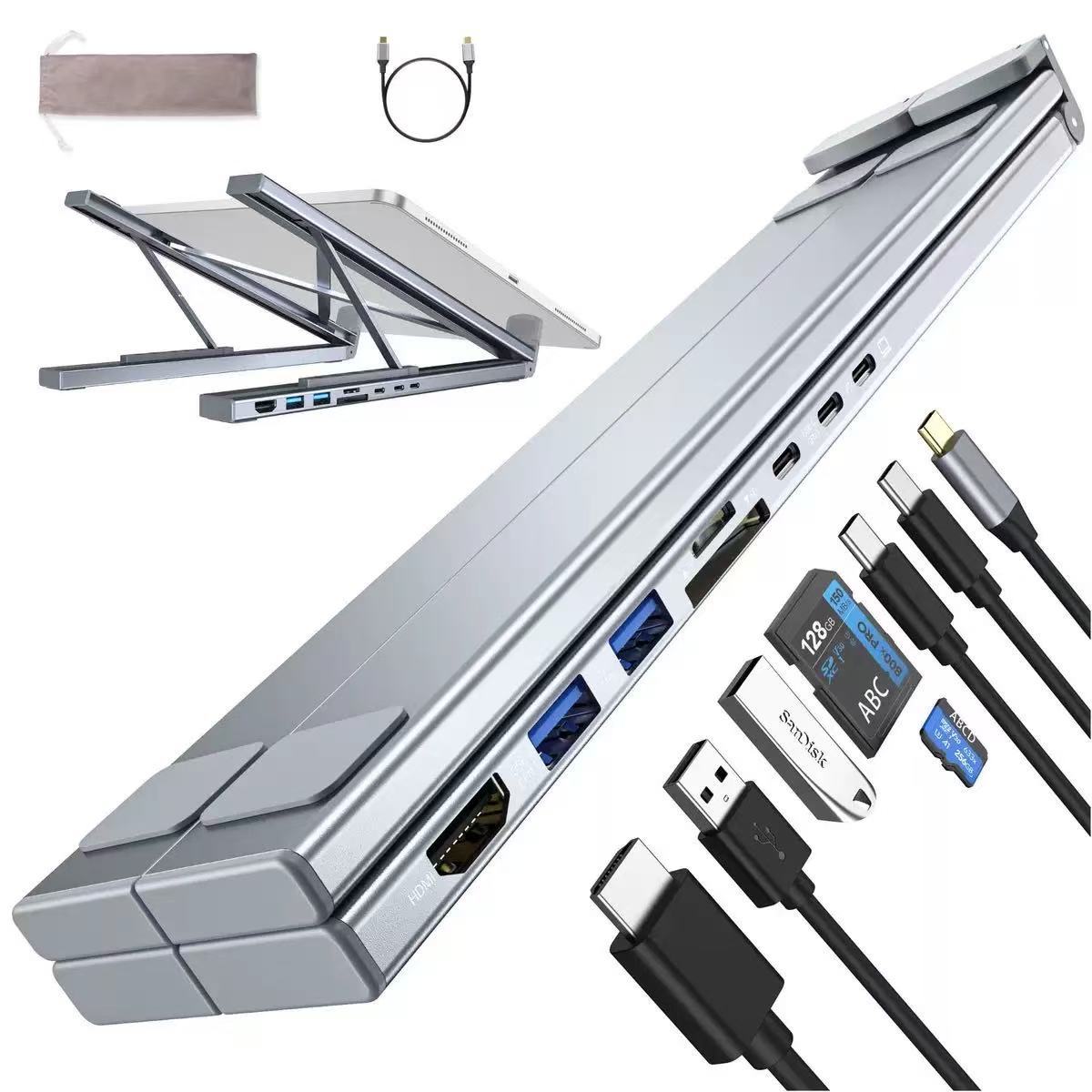 Picture of Manufacturer Supplies Laptop Stand Docking Station Aluminum Alloy Retractable Stand Laptop Stand