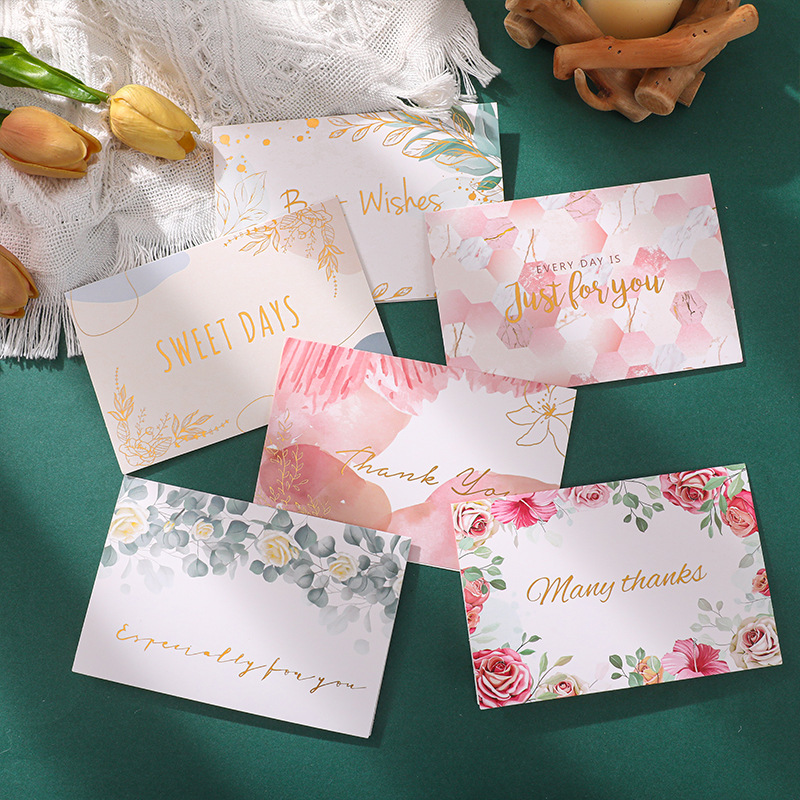 Small Fresh Holiday Birthday Half-Fold Greeting Card Blessing Bronzing Card Gift Gift with Envelope Amazon
