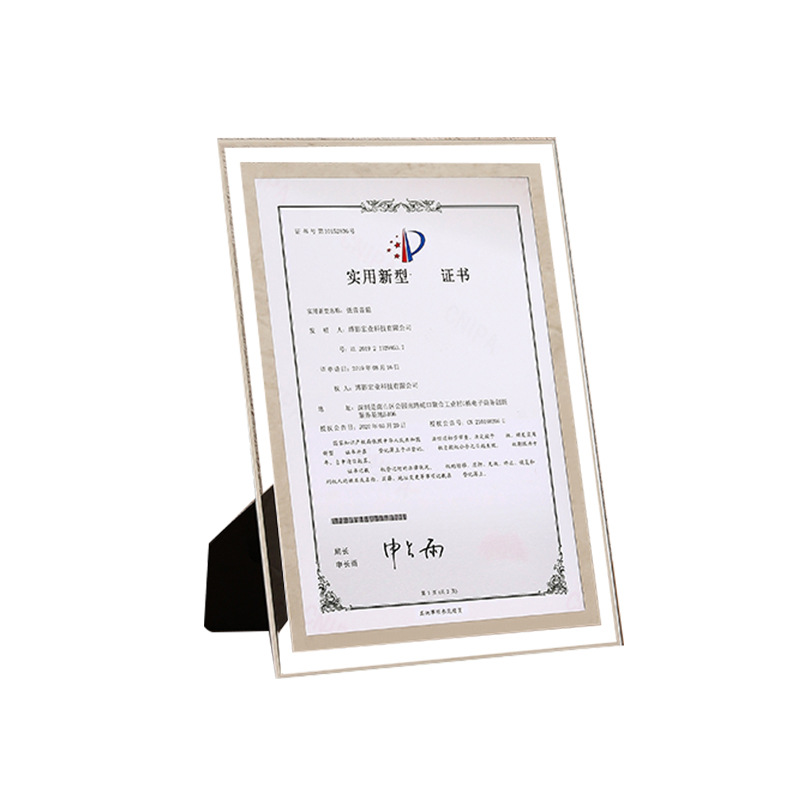 Picture of A4 Glass Crystal Photo Frame Empty Frame Table High-End A5 Certificate Display Frame Patent Certificate of Honor Frame Wholesale