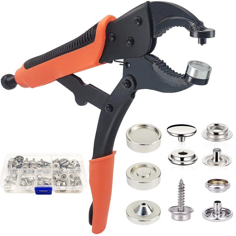 20 sets of snap button pliers hand pressure pliers tarpaulin metal snap button installation tool stainless steel screw large white button