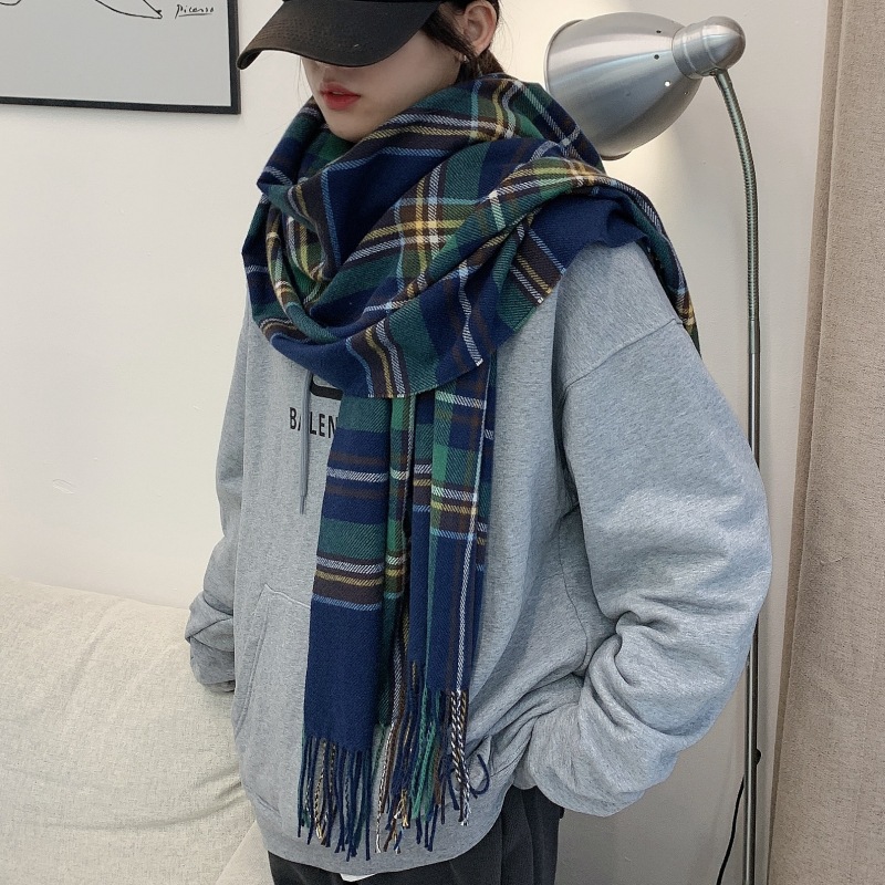 Picture of 2024 New Plaid Long Scarf Women's Winter Warm High-end Imitation Cashmere All-match Shawl Scarf for Christmas Students
