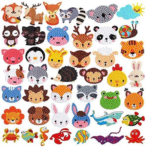 Cross-border marine animal head Children's diamond painting free stickers DIY children's diamond painting stickers point diamond stickers painting factory