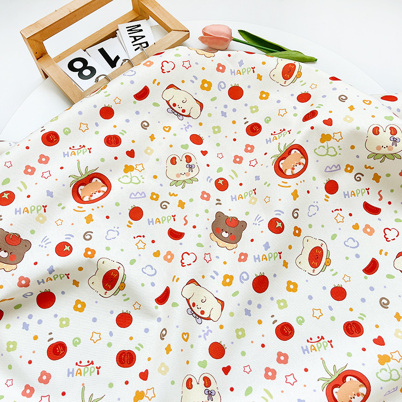 Pure Cotton Canvas Tomato Raccoon Bag Jacket Vest Handmade DIY Fabric 1.5m Width