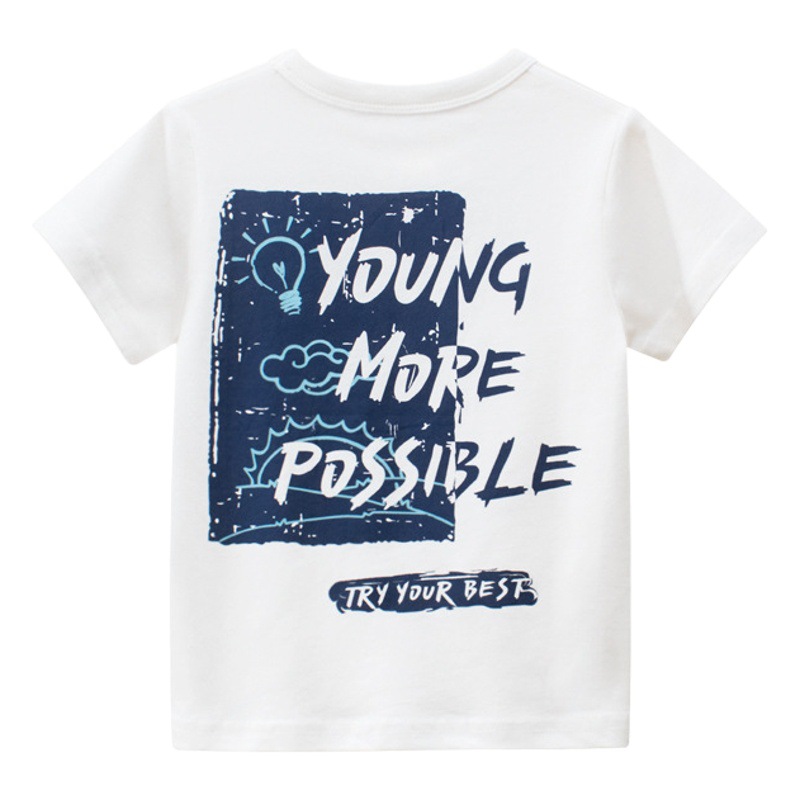 2025 Summer Clothing Kidsren's Clothing New Korean Style Kidsren's T-Shirt Wholesale Baby Boy Short-Sleeved Bottoming Shirt One Piece for Sale