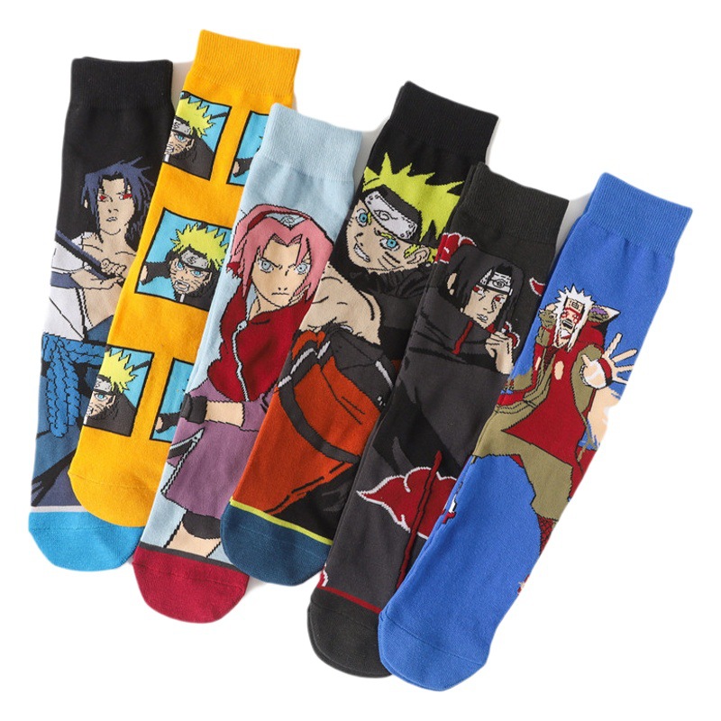 Men's Cotton Women's Cartoon Personality Trendy Mid-Calf Socks Trendy Anime Socks Manufacturer Comic Casual Versatile