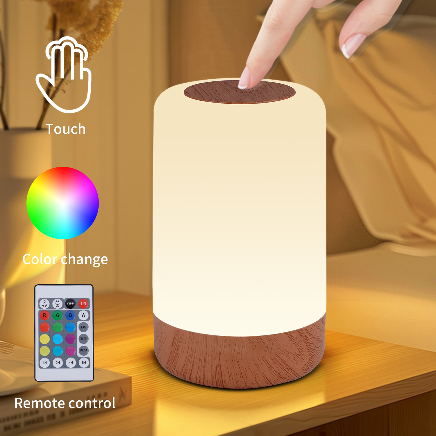 Colorful led Internet Celebrity Touch Creative Gift Table Lamp Bedside Baby Feeding Colorful Atmosphere usb Rechargeable Night Light
