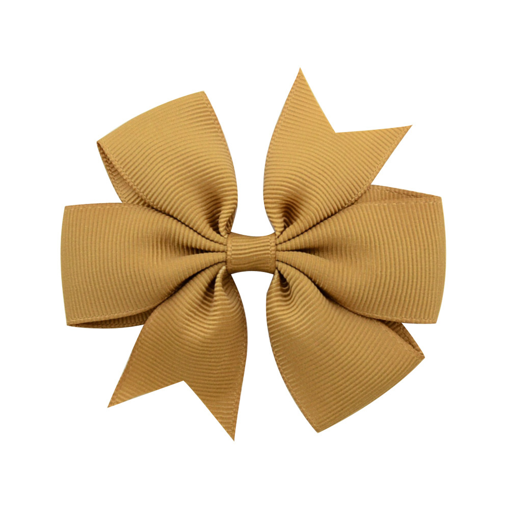 Picture of 53 Colors Amazon Hot Selling Six-Ear Pure Color Ribbed Fishtail Bow Hairpin Hair Accessories Kidsren's Headwear 564