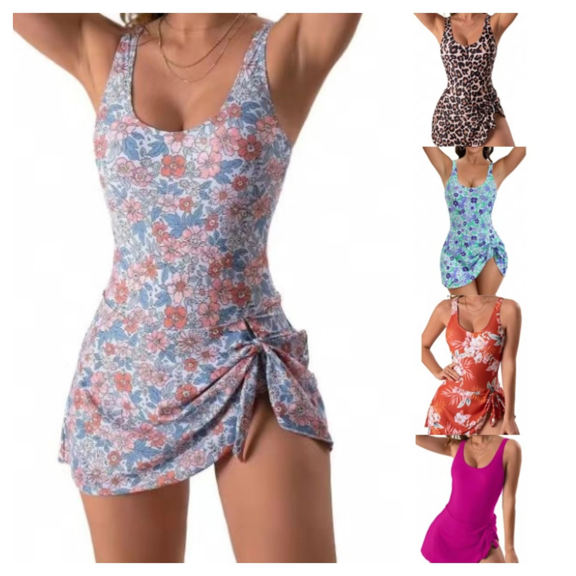 Europe and the United States cross-border hot one-piece swimsuit women's sling loose swimsuit Amazon explosion sexy floral swimsuit