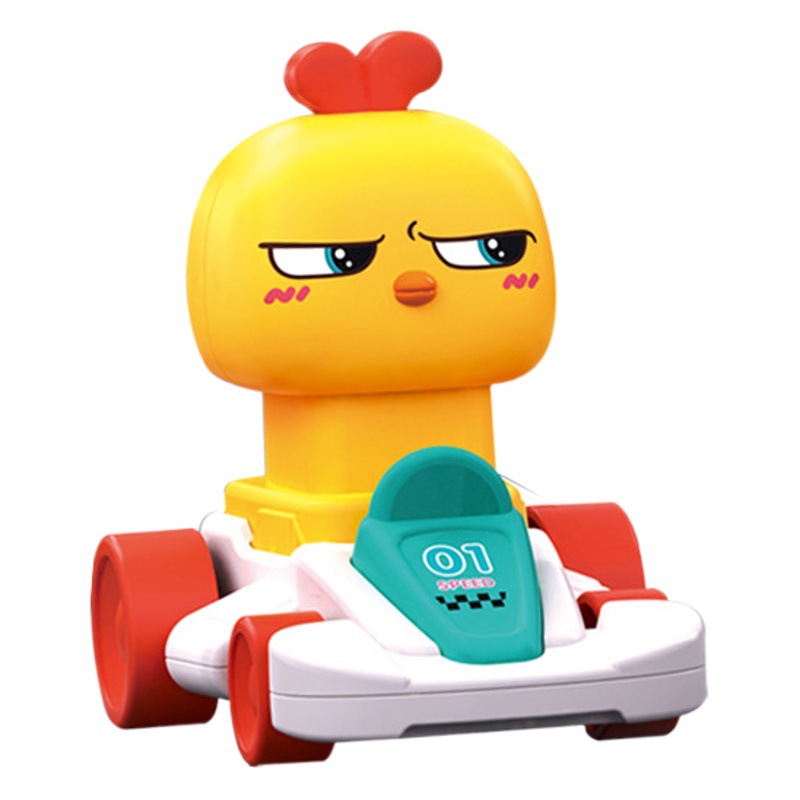 Cross-Border Popular Cute Cartoon Chick and Bunny Inertia Mini Car Creative Children's Early Education Gift Toys