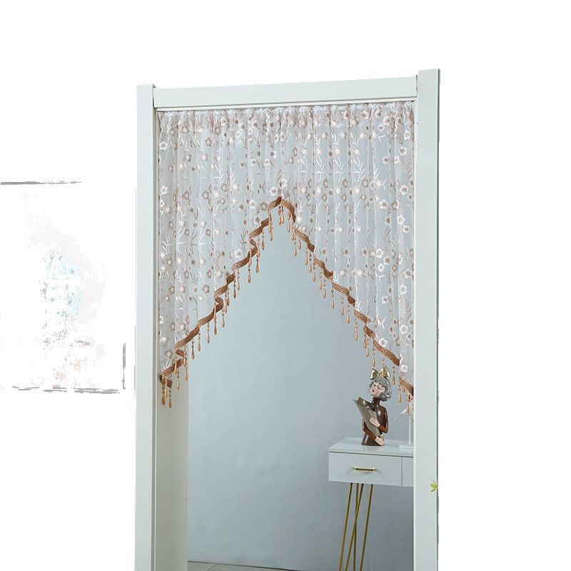 Picture of American Style Light Luxury Pendant Gauze Curtain Non-perforated Door Curtain Embroidered Half Triangle Curtain New Style Bedroom Entrance Partition Decoration
