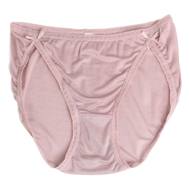 Huaye Mulberry Silk Knitted Sexy Seamless Low Waist Underwear Women's Silk Thin Breathable Bow Briefs