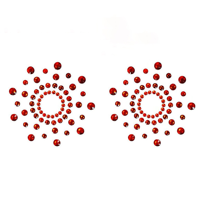 Picture of Sexy lingerie accessories heart-shaped chest stickers silicone bra tassel heart-shaped sequins sexy breast stickers wholesale 5032
