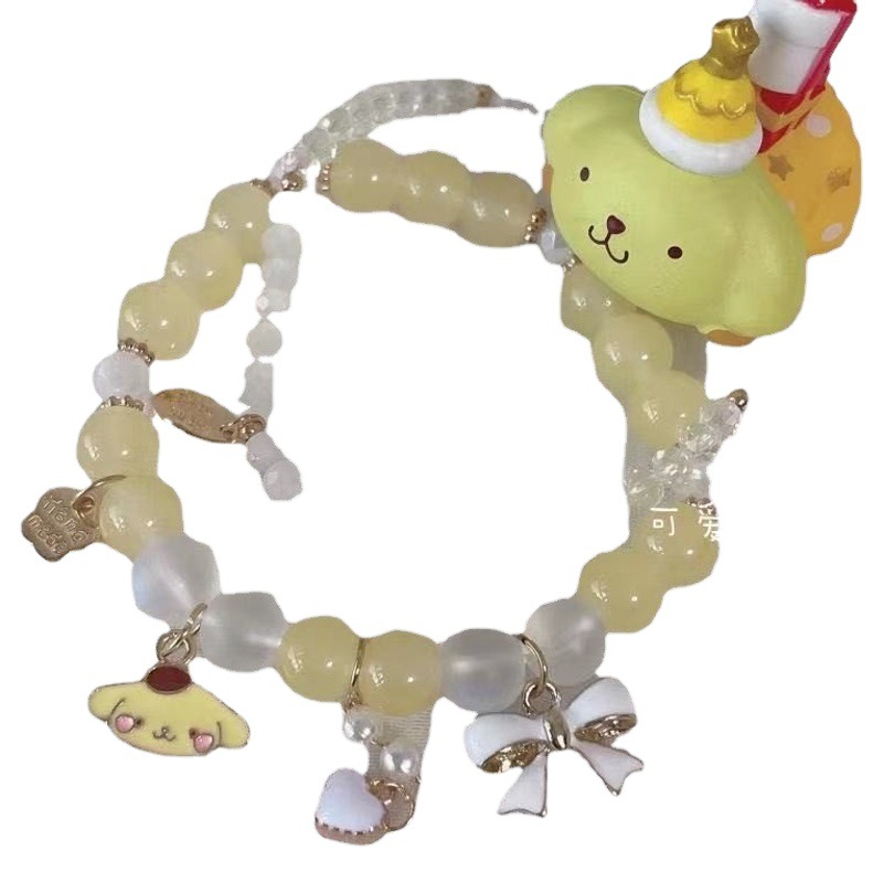 Internet Celebrant New Clear Jade Poodle Bracelet Cute Sweet jk Girl Soft Girl Student Crystal Bracelet Girlfriend Gift