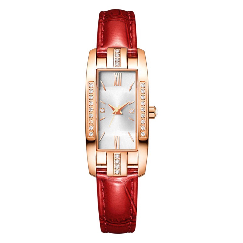 TikTok Express Live Small Green Watch Women's Watch Fashion Niche Light Luxury Diamond-encrusted Student Quartz Small Square Watch