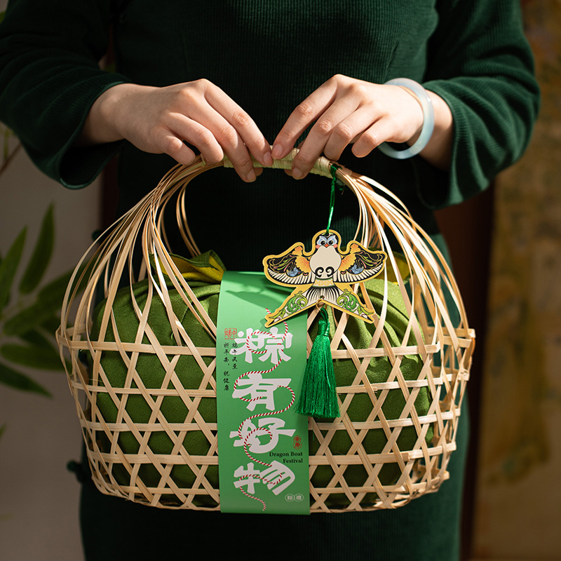 Picture of Dragon Boat Festival Packaging Box for Rice Dumplings, Meat Dumplings, Dragon Boat Festival Specialty Gifts, Hollow Rattan Gift Box, Gift Box Packaging, Ready Stock