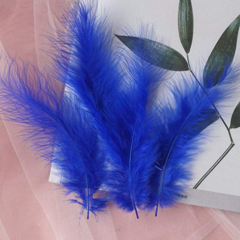 Picture of Colorful Turkey Hair Pointed Tail Velvet Dream Catcher Material Wave Ball Gift Box Filler Shooting Props Feather Decoration