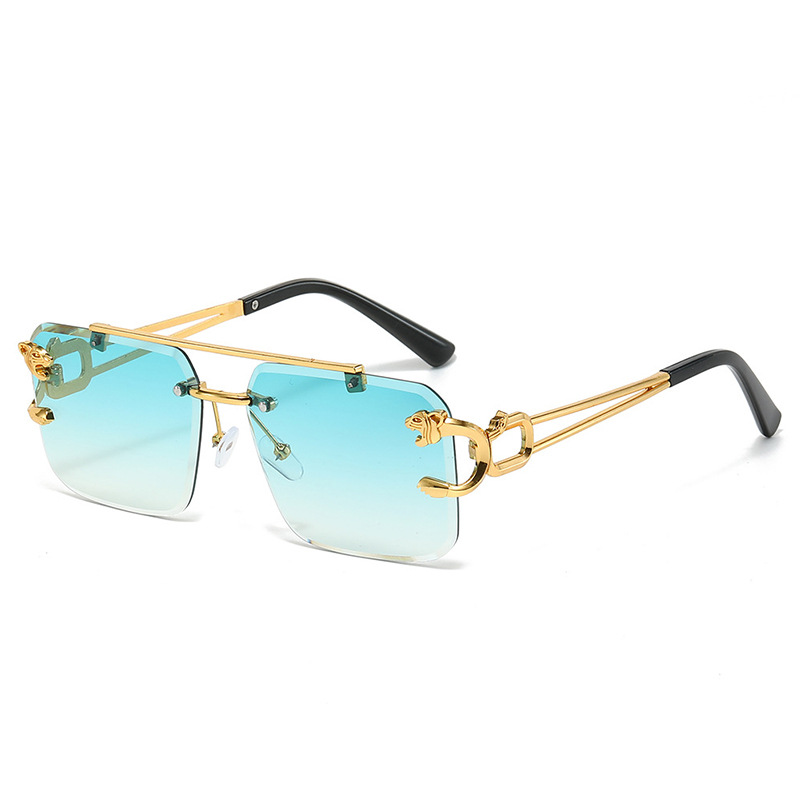 Picture of 2023 new trendy frameless leopard head sunglasses UV protection handsome high-end fashion driving sunglasses