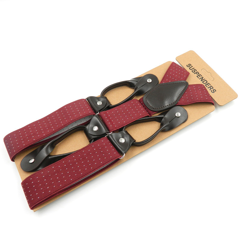 Picture of Cross-border supply adult men's leisure straps Y-shaped 6-clip elastic suspenders spot men suspenders