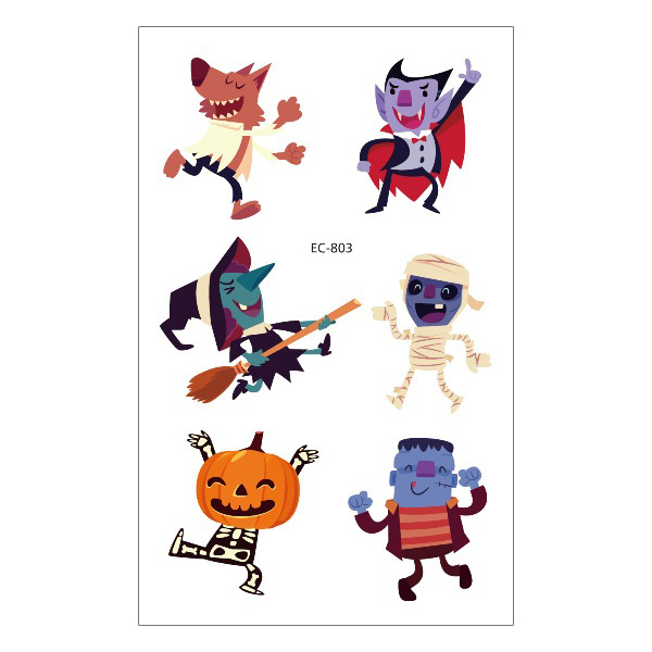 Picture of New Halloween Tattoo Sticker Funny Cartoon Fun Children Tattoo Sticker Disposable Tattoo Sticker Disposable