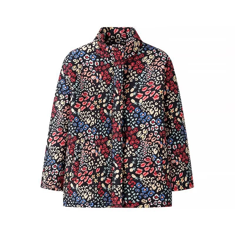 Picture of 2024 autumn and winter new European and American cross-border women's street fashion casual printed cotton coat 2104