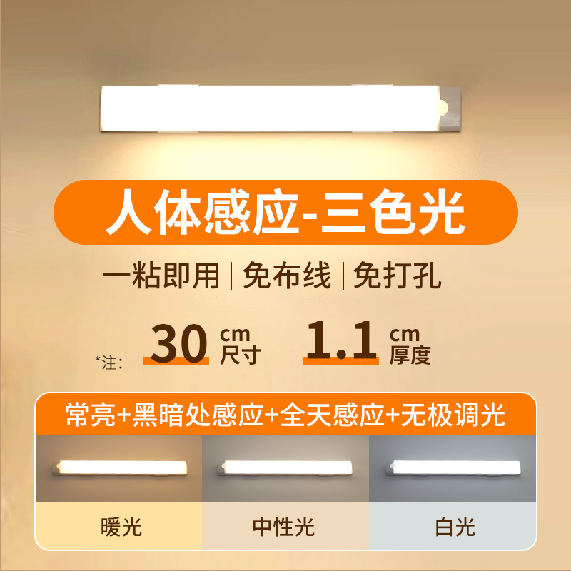 Picture of Led Human Body Sensor Lamp Wireless Magnetic Wine Cabinet Wardrobe Charging Strip Smart Cabinet Night Light Factory Cross-Border