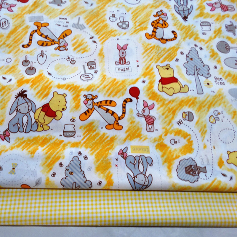 Factory wholesale cotton cotton printed cartoon fabric bedding baby fabric wholesale 1.6 meters wide cute animals