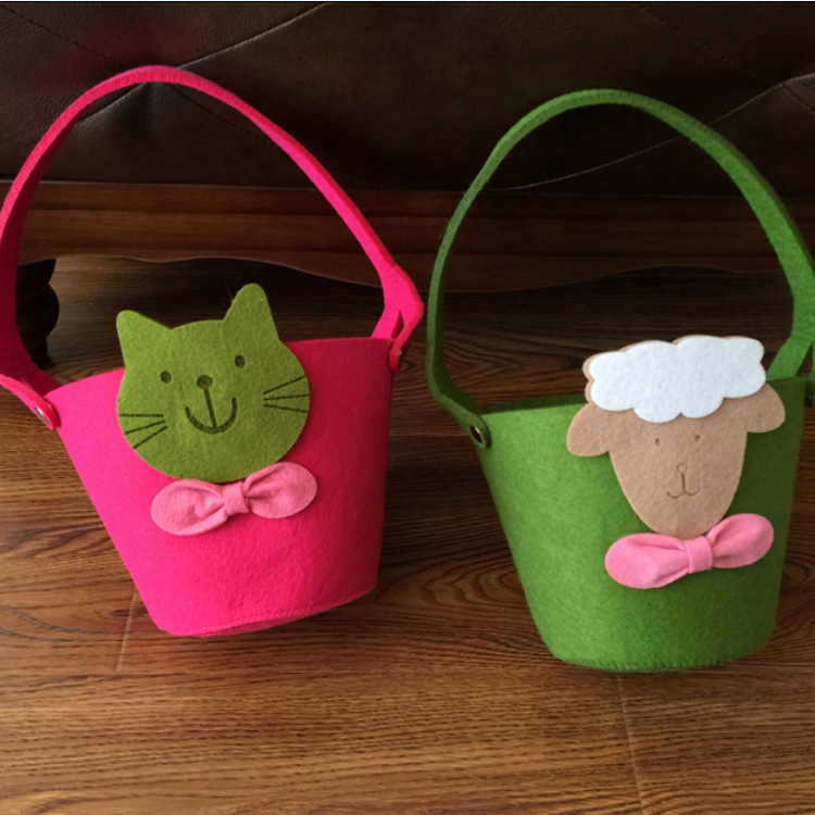 Manufacturer Wholesale Felt Storage Bag Desktop Storage Bag Cartoon Storage Basket Can Be Printed with Logo