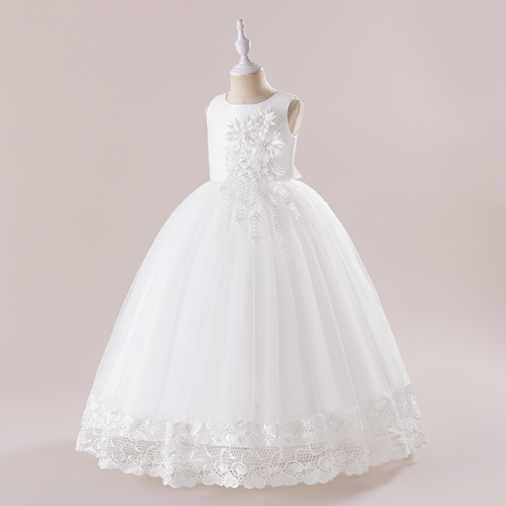 Picture of European and American New Children's Dress Long Flower Show Dress Princess Dress Flower Girls Dress Wedding Dress