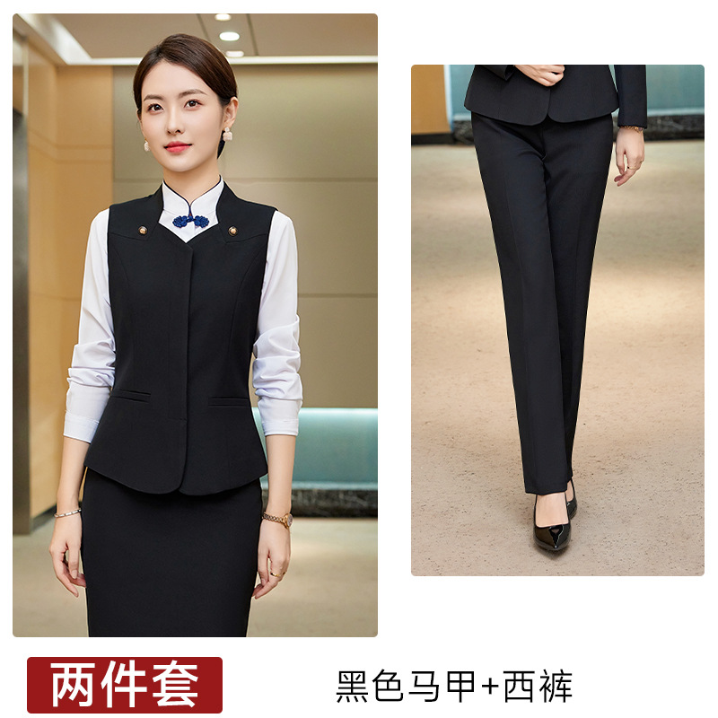 Picture of Professional vest suit female customer service Foreman tooling new fashion stewardess uniform hotel front desk work clothes customized