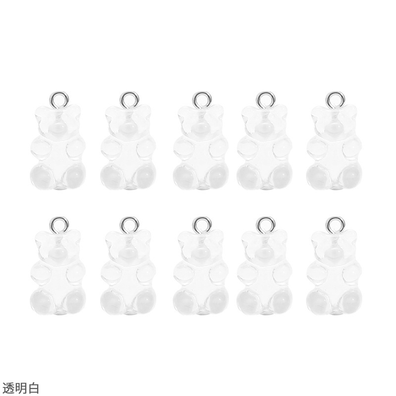 Picture of Transparent Candy Color Resin Bear Accessories Handmade DIY Homemade Bracelet Earrings Jewelry Keychain Pendant Material