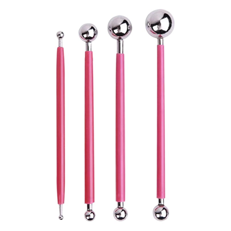 Stainless Steel 4 8-Head Ball baseball-shaped ball stick sugar carving Group ultra-light clay pressure nest modeling tool