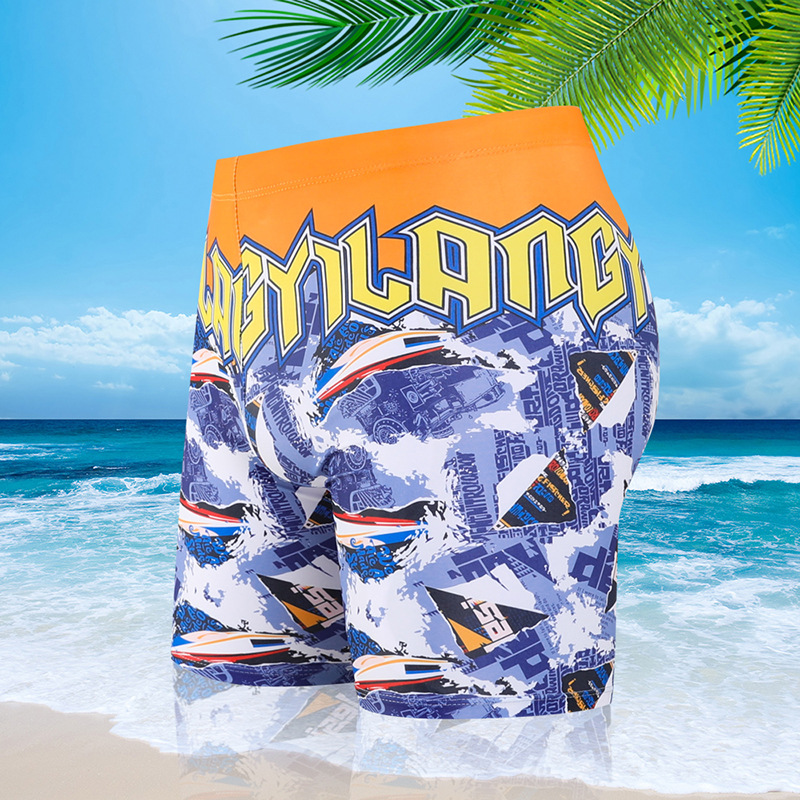 Picture of 2024 Men's Swimming Trunks Youth Hot Spring Boxer Swimming Trunks Men's Swimming Shorts Fashion Trendy Men's Swimming Trunks