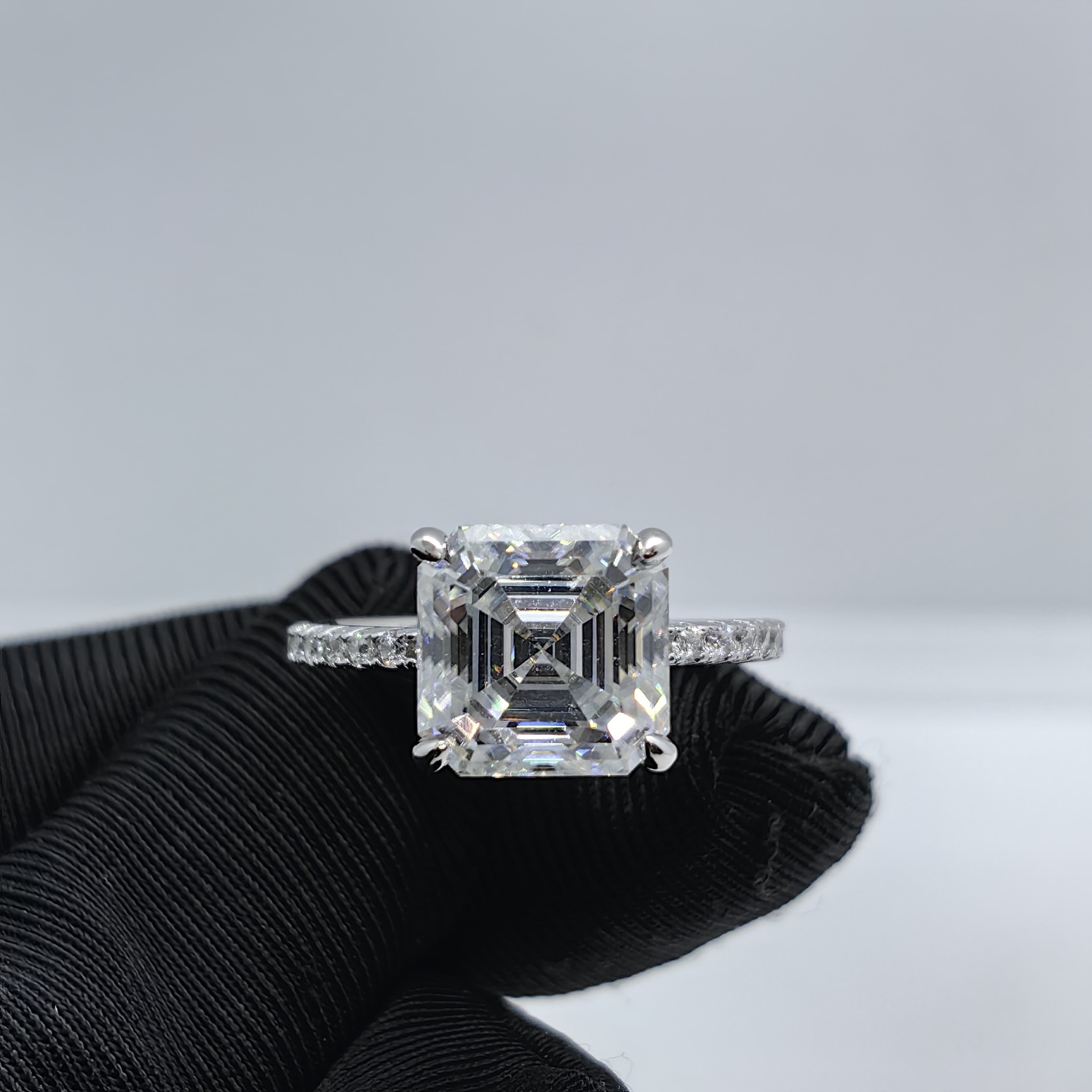 Cross-border S925 Sterling Silver Pagoda aschemosang ring women's high luxury elegant design ring