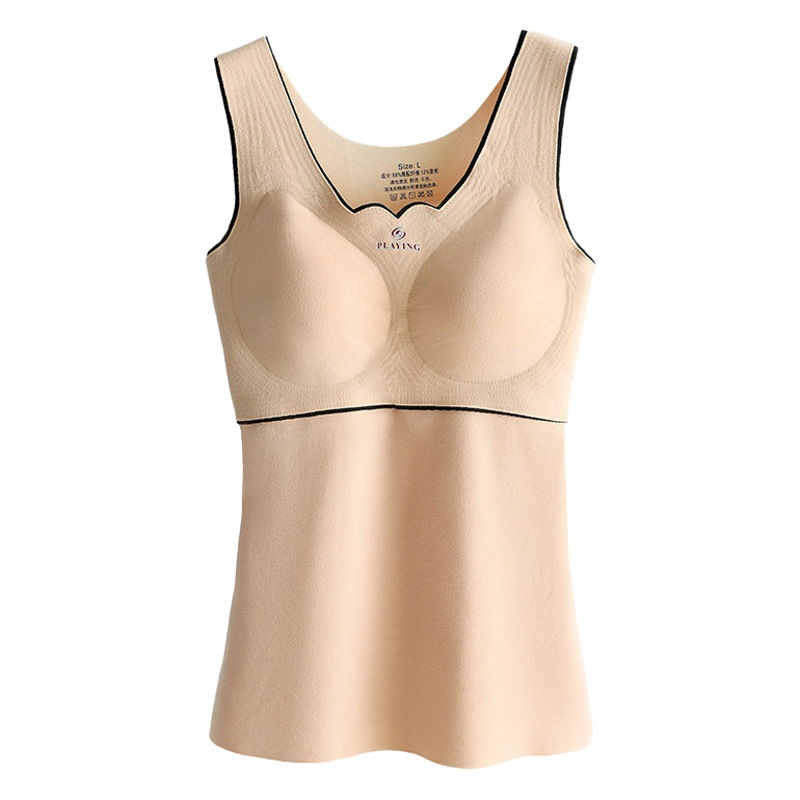 Pro-Oxygen 2.0 German Velvet Seamless Large Size Thermal Vest for Women Fleece-Lined Thickeneded Close-Fitting Heating Vest Thermal Intimates for Women