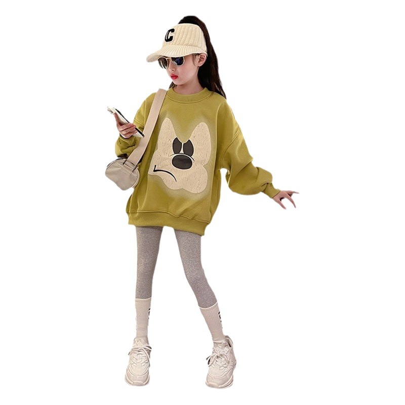 Girls' Sweat Spring and Autumn 2025 New Style Western Style Children's Autumn Long Sleeve Clothes Little Girl's Autumn Pullover suit