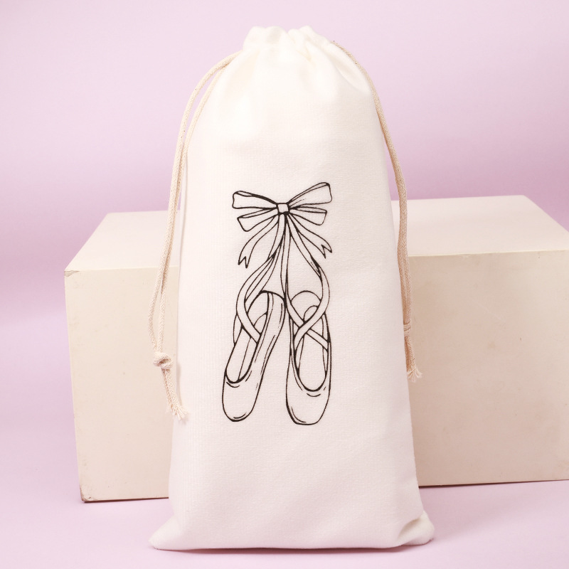 [Double drawstring] dance shoes storage bag drawstring velvet bag gift bag creative silk screen logo advertising 13x27