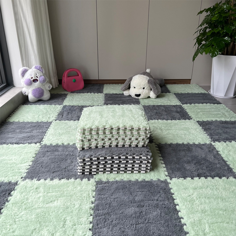 Stitching Plush Carpet Bedroom Girl's Room Bedside Living Room Entire Foam Floor Mat Balcony Mat Can be Cut