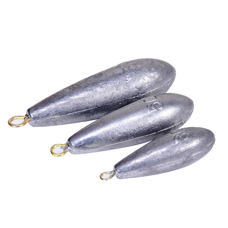 Picture of Aohu Bulk Willow Type Lead Pendant with Ring Luya Lead Pendant Sea Fishing Hanging Ring Lead Tuo Raft Fishing Gear Products