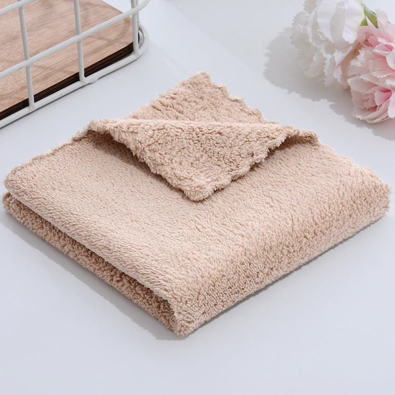 Picture of Square Towel 30*30 High-Density Coral Velvet Kidsren's Face Wash Towel Absorbent Logo Gift Welfare Kindergarten Rag