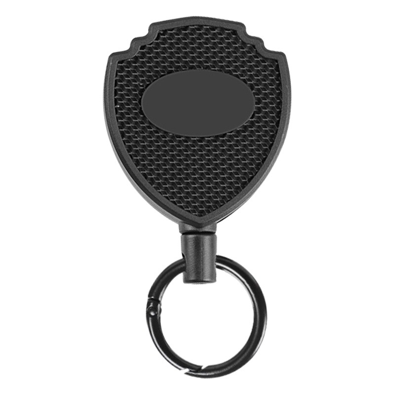 Printable logo outdoor mountaineering anti-lost anti-theft plastic metal easy pull buckle thick cable retractable key chain