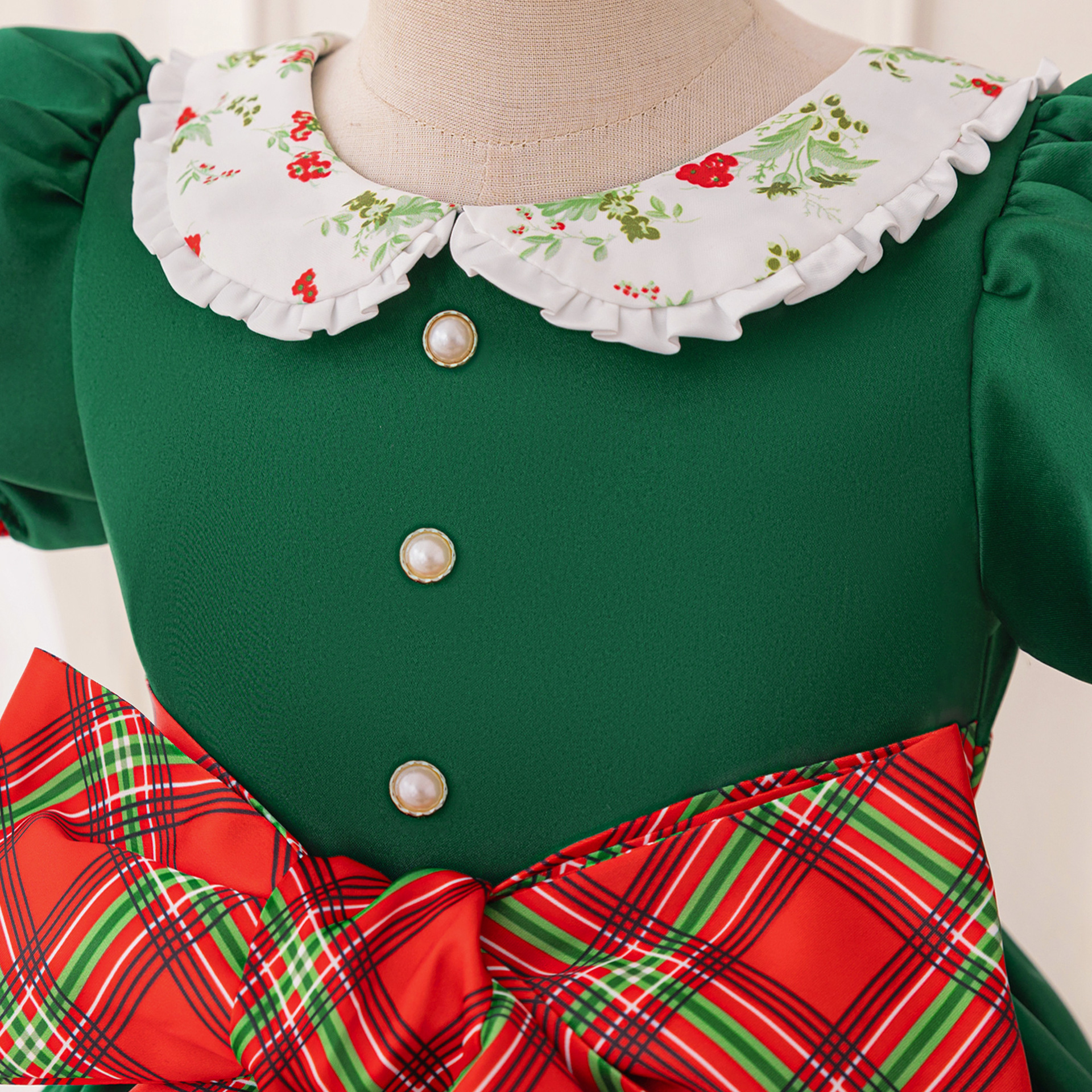 Picture of Christmas New Children's Dress European and American Holiday Dress Girls Princess Dress Satin Dress Christmas Dress