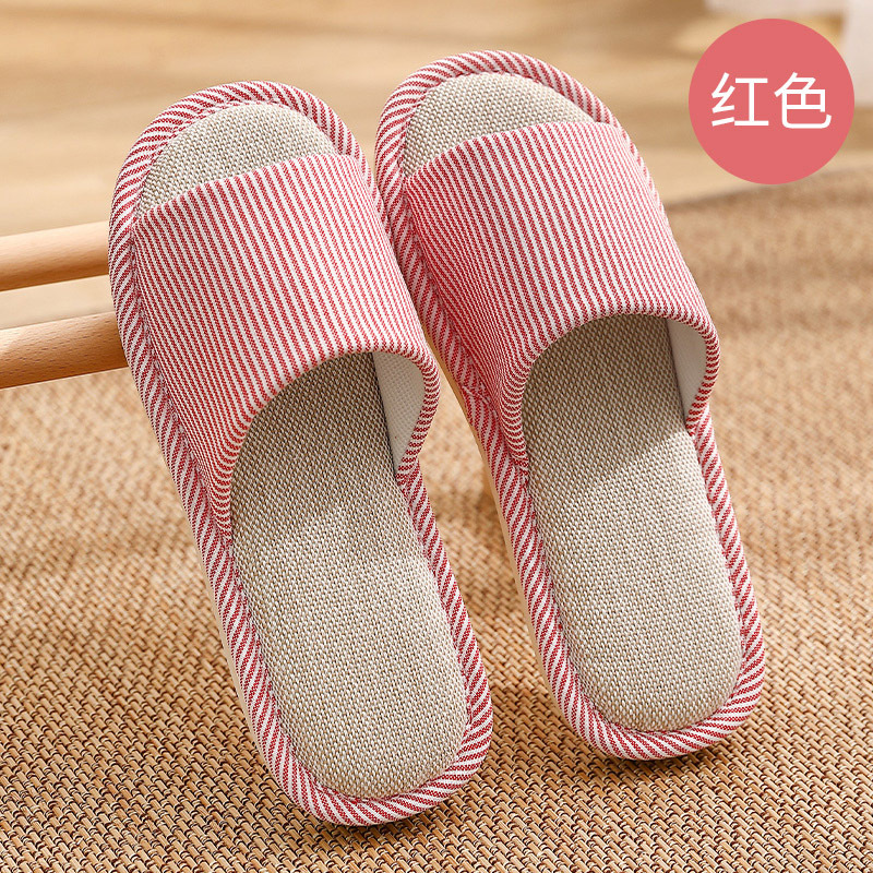 Picture of Linen Slippers for Women for All Seasons, Couples, Home Indoor, Breathable, Sweat-Absorbent, Silent, Soft-Soled, Non-Slip Sandals for Men, Wholesale