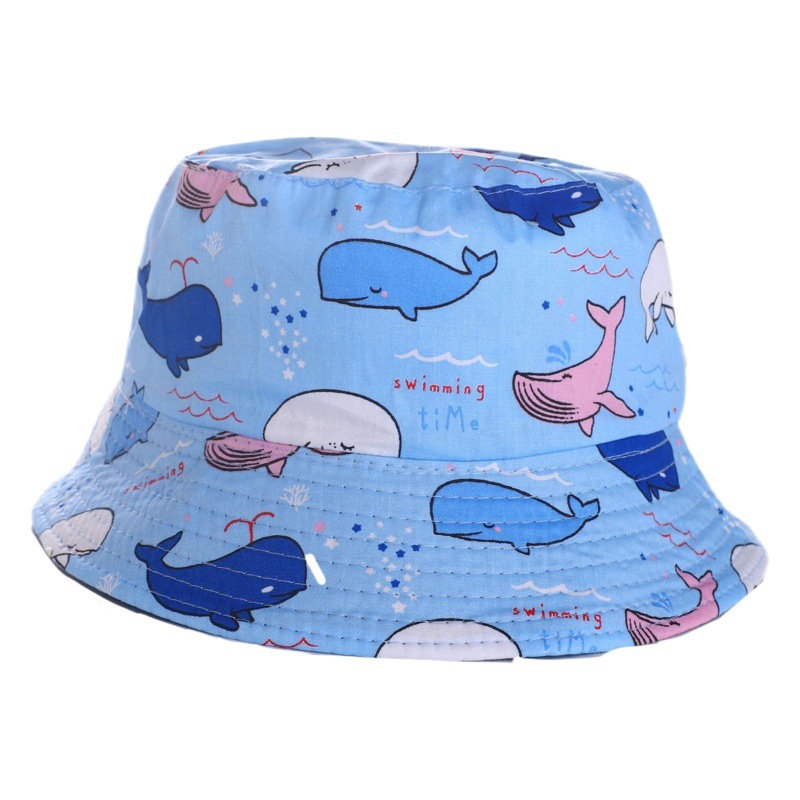 Foreign Trade Children's Printed Fisherman Hat Spring and Autumn Four Seasons Thin Cartoon Sunshade Basin Hat for Boys and Girls